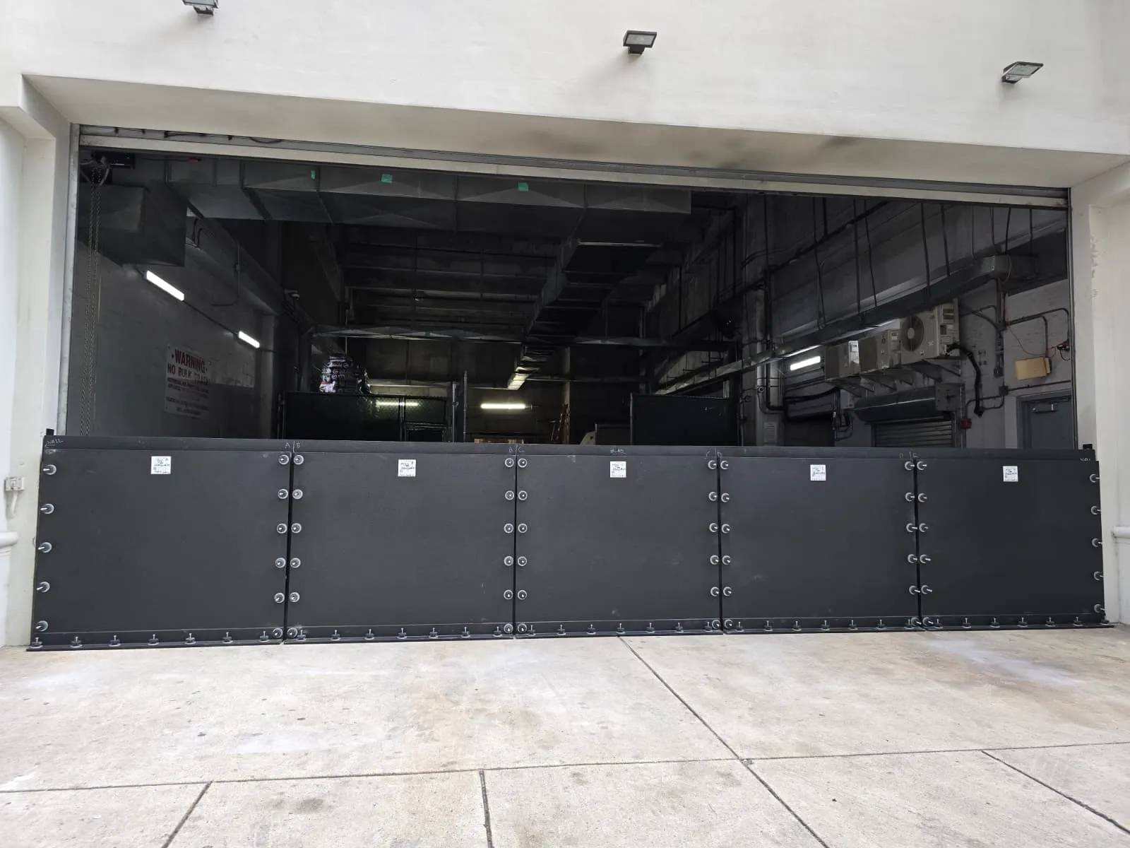Warehouse flood panel system