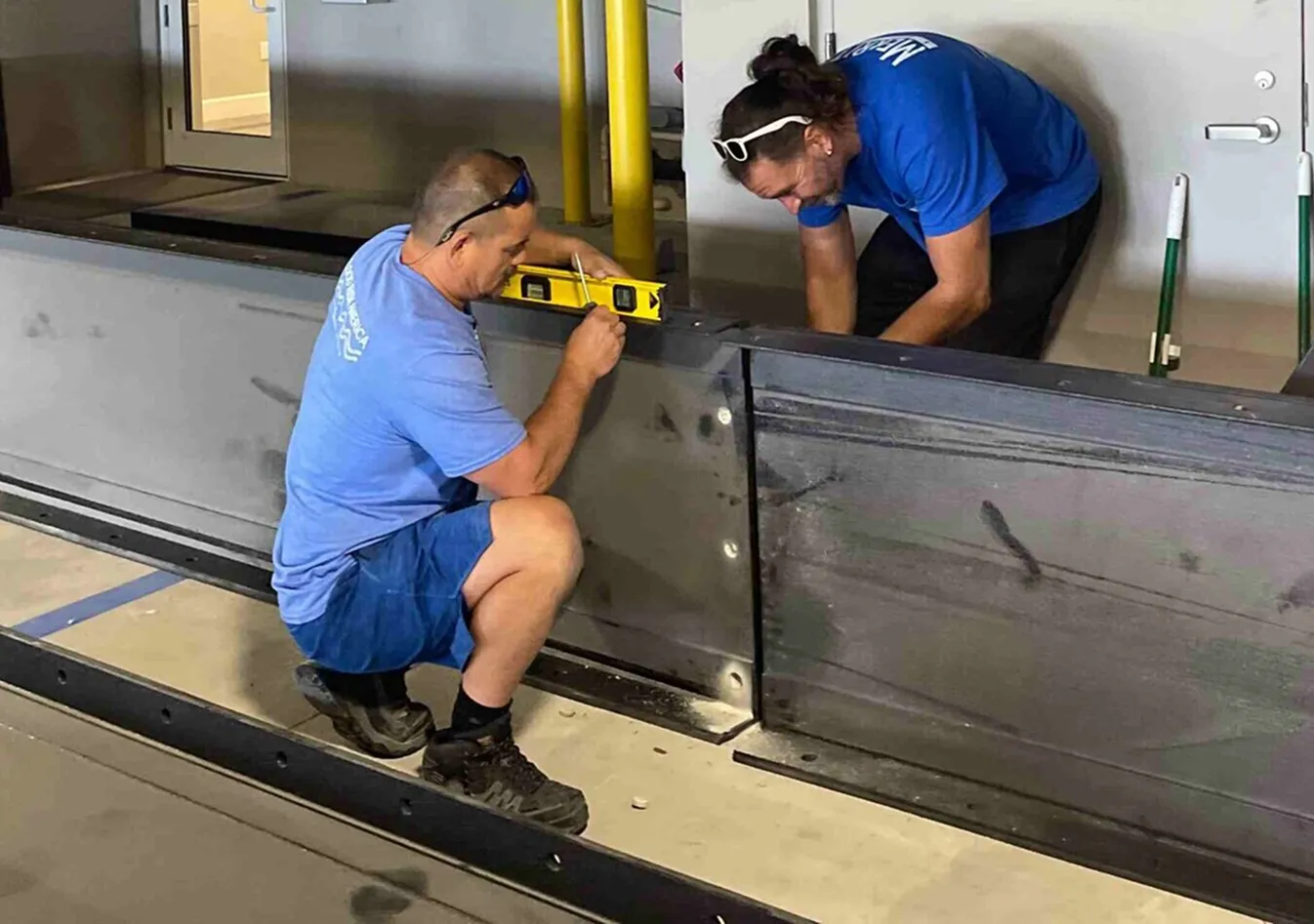 FRA team installing flood panels